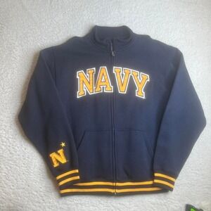 Vintage champion men's blue yellow navy full zip sweatshirt 90s beat navy xl